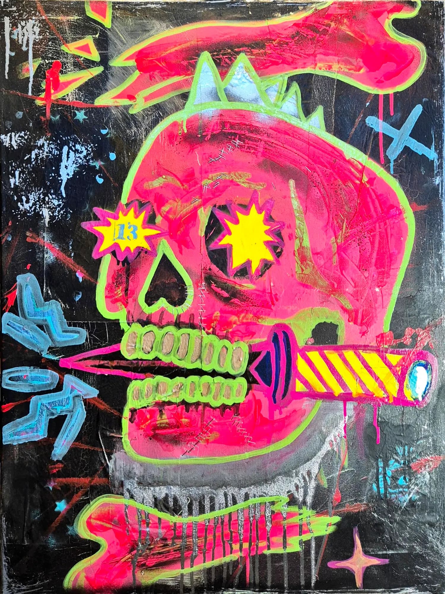 NEON SKULL – handgefertigtes Original von Tobias Kutz