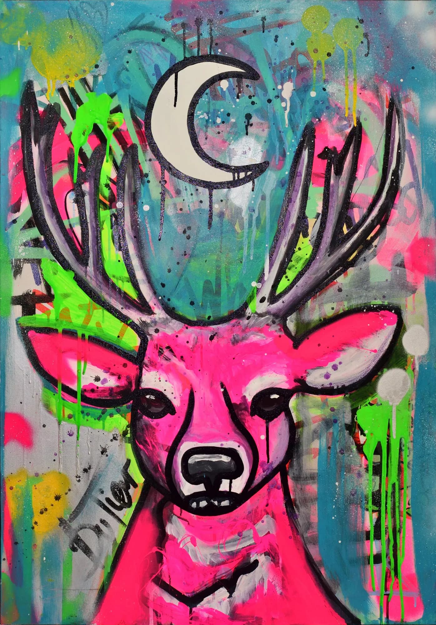 Deer Moon – handgefertigtes Original von Tobias Kutz